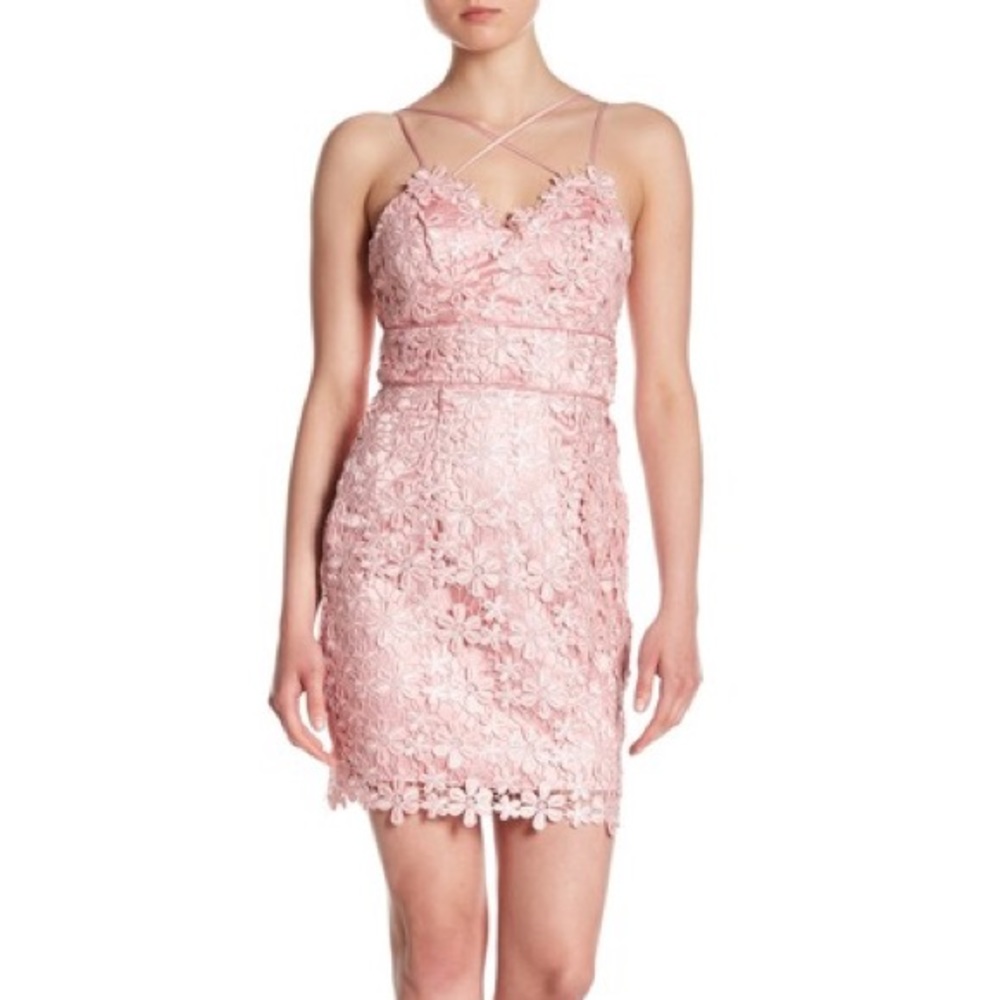 Minuet Crisscross Crotchet Lace Dress